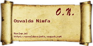 Osvalda Nimfa névjegykártya